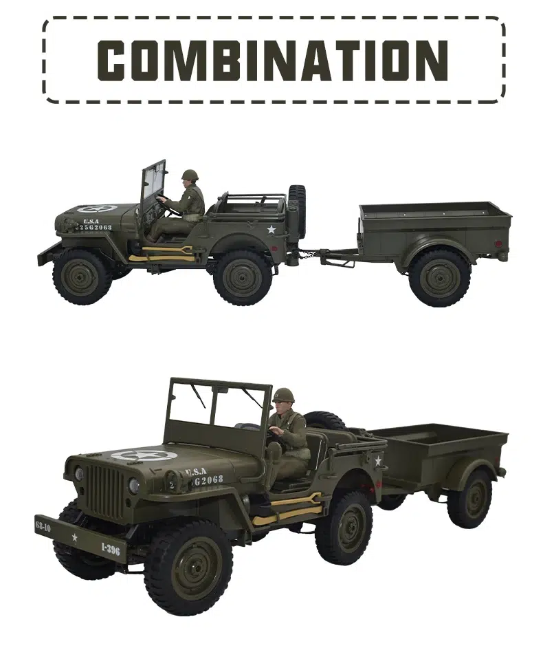 Remorque RC pour Jeep Willys